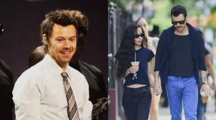 Harry Styles celebrates new album success with Zoe Kravitz