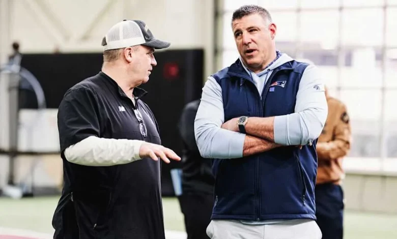 Head Coach Mike Vrabel, Patriots Staffers Scout NFL Draft Prospects at Boston College's Pro Day 