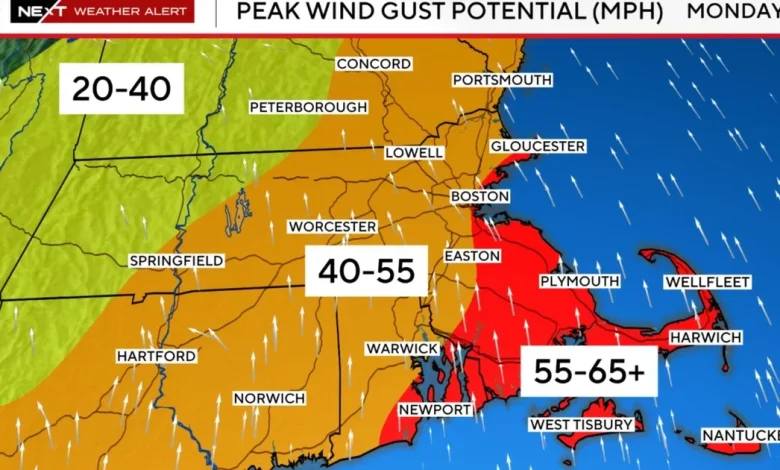 Heavy rain, damaging winds possible starting Monday in Massachusetts