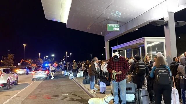Hundreds gather outside RDU's Terminal 1, evacuated after threat