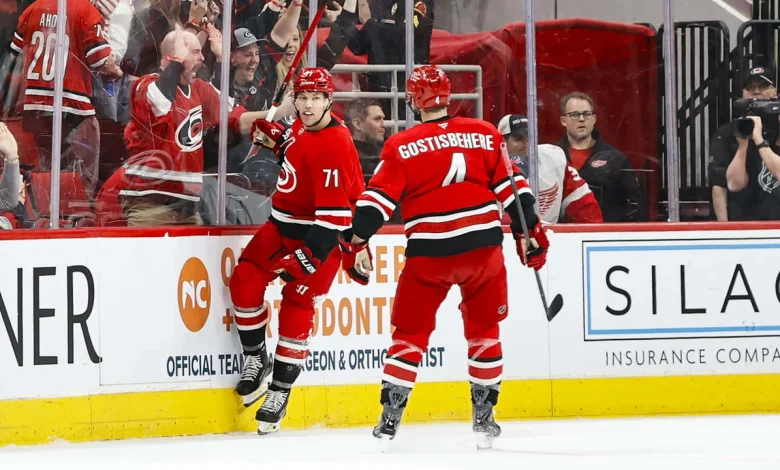 Hurricanes defeat Red Wings for 5th win in row, push point streak to 12