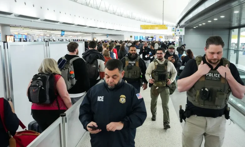 ICE agents arrive at U.S. airports amid funding fight, TSA shortages
