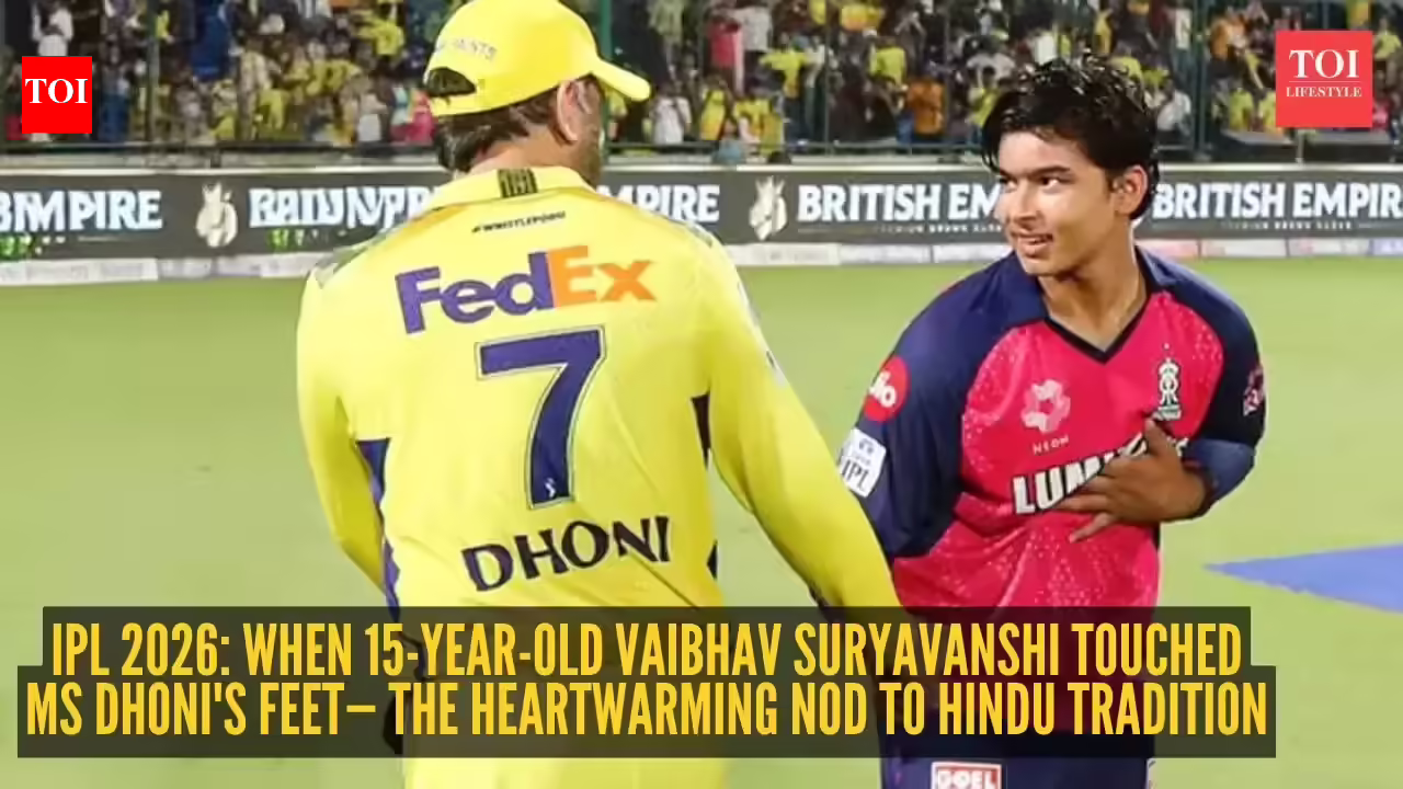 IPL 2026: When 15-year-old Vaibhav Suryavanshi touched MS Dhoni's feet— The heartwarming nod to Hindu tra