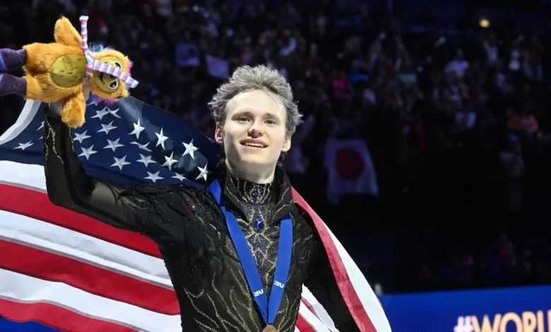 Ilia Malinin wins 3rd world title after Olympic disappointment : NPR