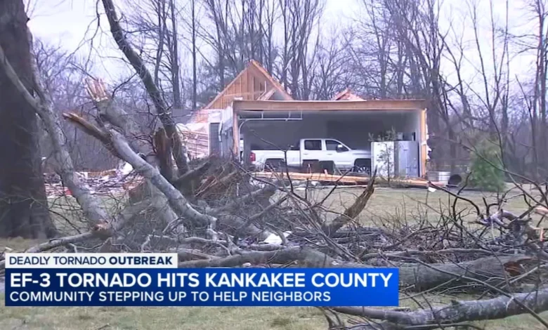 Illinois tornado outbreak: Kankakee County cleans up damage left by tornado, record-breaking hail; several injured