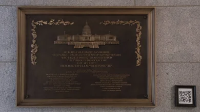 Jan. 6 plaque honoring police officers is now displayed at the Capitol after a 3-year delay : NPR