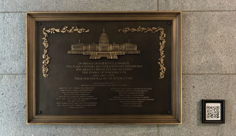 January 6 commemorative plaque appears in Capitol after years of delay