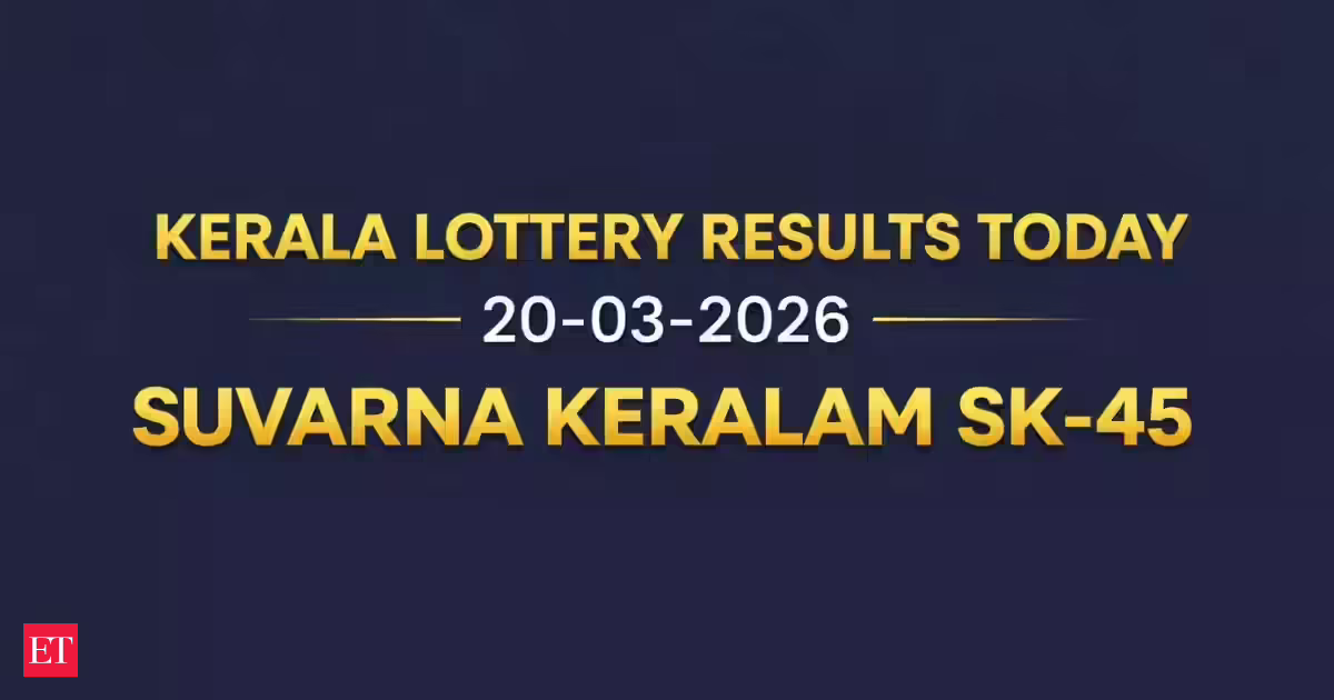 Kerala Suvarna Keralam SK-45 lottery result out today, 20 March 2026; Check ₹1 crore prize winner and comp