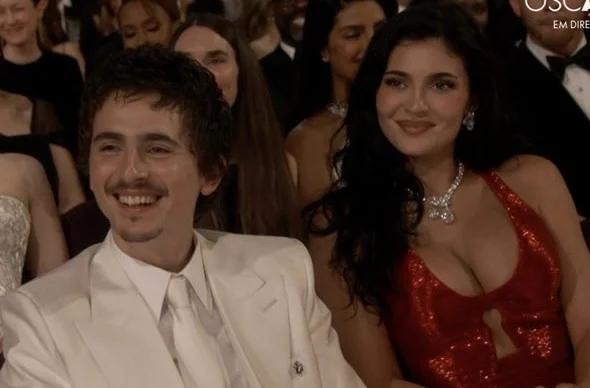 Kylie Jenner Steals the Spotlight at the Oscars in Ruby Schiaparelli While Cheering on Timothée Chalamet