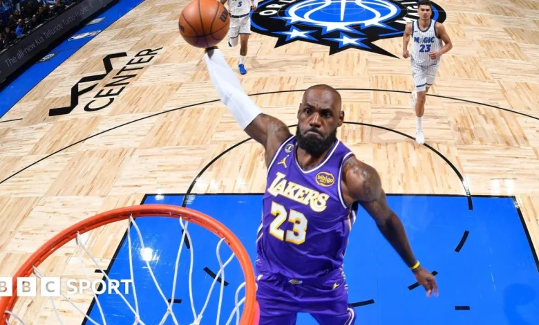 LeBron James sets NBA appearance record in dramatic LA Lakers win