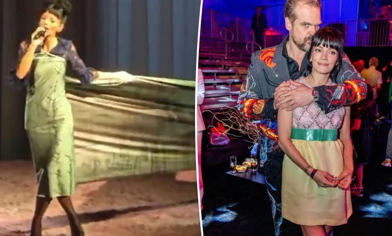 Lily Allen wears receipt dress with David Harbour diss track lyrics on 'West End Girl' tour