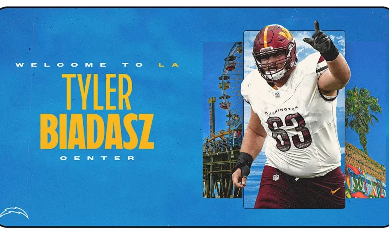 Los Angeles Chargers Sign Pro Bowl Center Tyler Biadasz