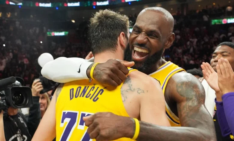 Luka Doncic scores 60 points as Lakers torch Heat for eighth consecutive win