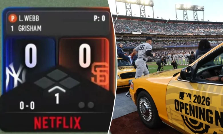 MLB fans criticze Netflix's scorebug in Yankees-Giants Opening Night