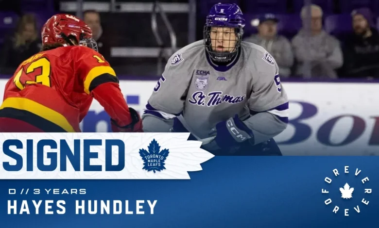 Maple Leafs Sign Hayes Hundley To A Three-year, Entry-level Contract