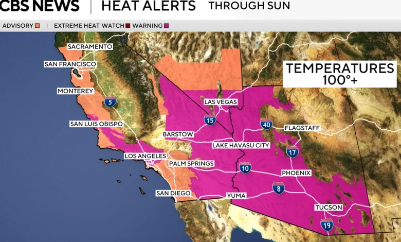 Maps show forecast for extreme heat wave scorching the West