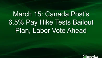March 15: Canada Post’s 6.5% Pay Hike Tests Bailout Plan, Labor Vote Ahead