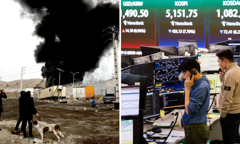 Markets latest: Stocks tumble and investors 'panic' as oil price sees biggest single-day spike in six years