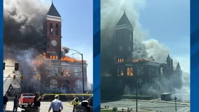 Massive flames destroy historic Georgia courthouse in Rome Monday