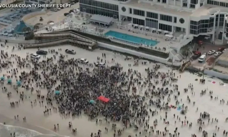 Massive spring break crowd flees Florida beach as "takeover" events cause chaos
