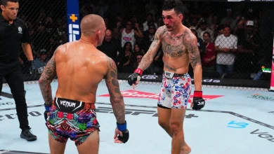 Max Holloway explains why he loves his famous ‘point down’ move to end his fights in the UFC