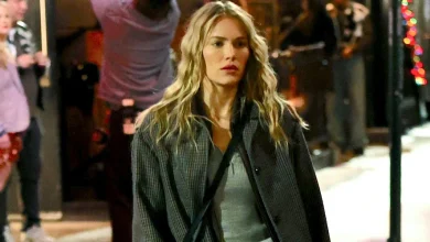 Michelle Randolph Seen Filming Holiday Movie ‘Clashing Through the Snow’ in NYC