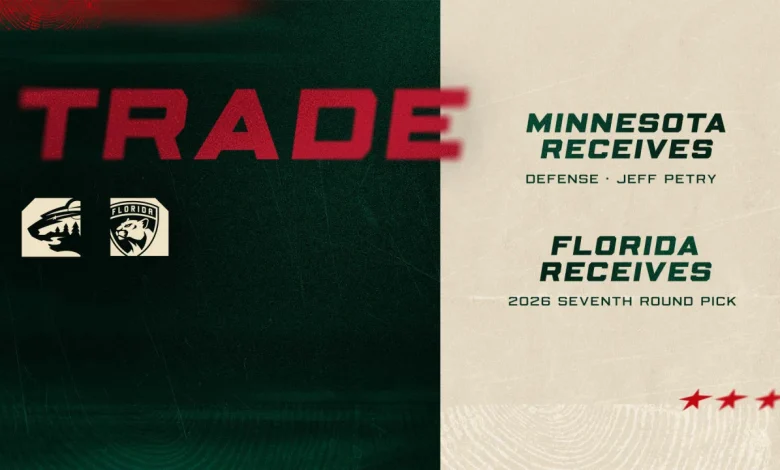 Minnesota Wild Acquires Defenseman Jeff Petry from the Florida Panthers