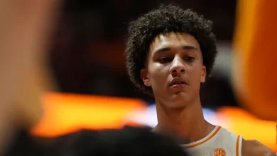Nate Ament injury update, Tennessee basketball forward leaves Alabama game