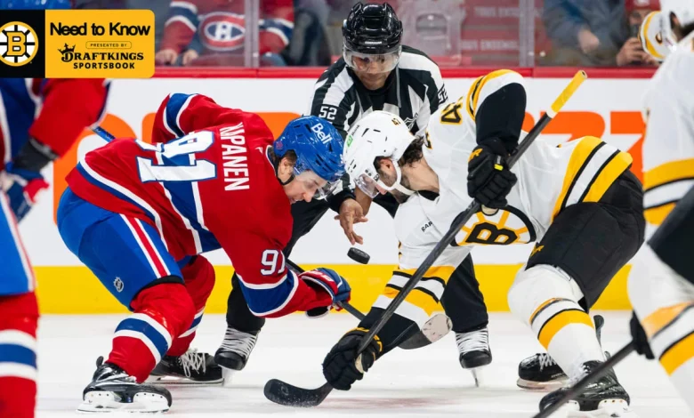Need to Know: Bruins at Canadiens