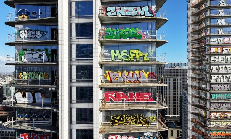 New owners of LA's 'graffiti towers' would need to remove all that paint. We got them a quote
