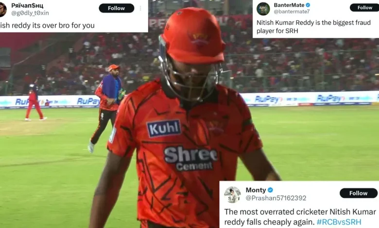 "Nitish Kumar Reddy is biggest fraud": Fans fume as SRH star fails vs RCB in IPL 2026 opener
