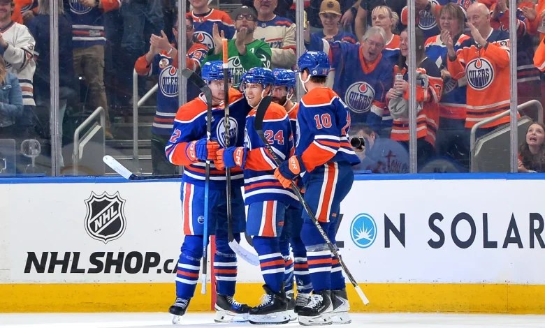 Oilers display balanced offense in win against Sharks