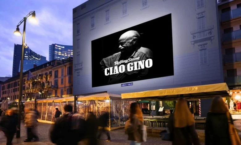 Omaggio a Gino Paoli di Urban Vision sui maxi led delle città
