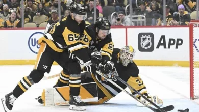 Penguins rout 1st-place Golden Knights as Arturs Silovs records shutout