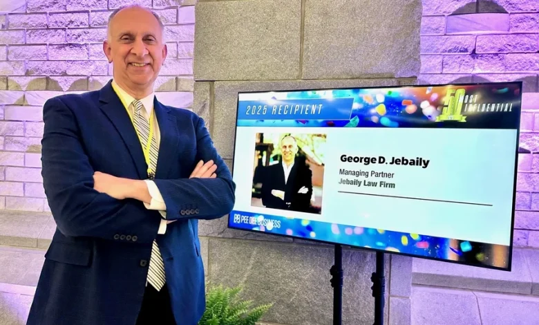 Personal Injury Attorney George D. Jebaily Listed Among Region's '50 Most Influential People' by B2B: Pee Dee Business