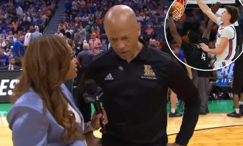 Prairie View A&M coach goes viral for sideline interview quote during Florida demolition