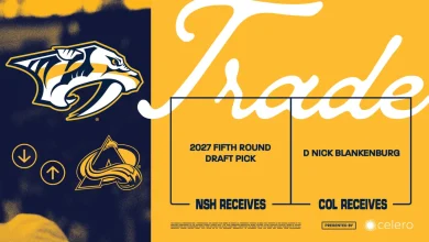 Predators Acquire Fifth-Round Pick in 2027 NHL Draft From Colorado