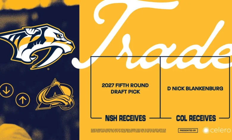 Predators Acquire Fifth-Round Pick in 2027 NHL Draft From Colorado
