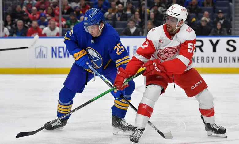 Red Wings score three in first period to top Sabres, stay alive in playoff race
