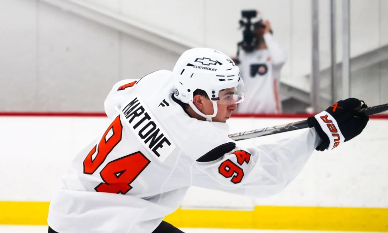 Rick Tocchet reveals first Flyers lineup featuring Porter Martone