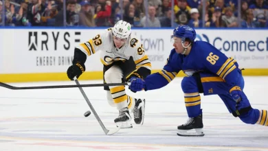 Sabres’ blunders, Conor Timmins’ solid return and more from OT loss to Bruins: 3 thoughts