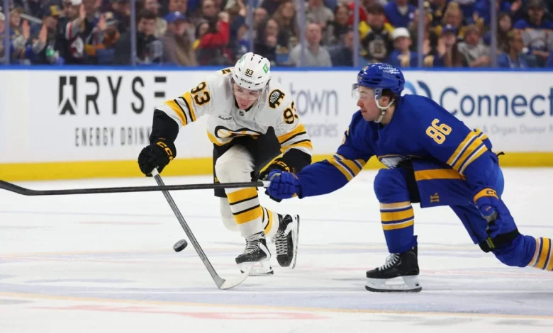 Sabres’ blunders, Conor Timmins’ solid return and more from OT loss to Bruins: 3 thoughts