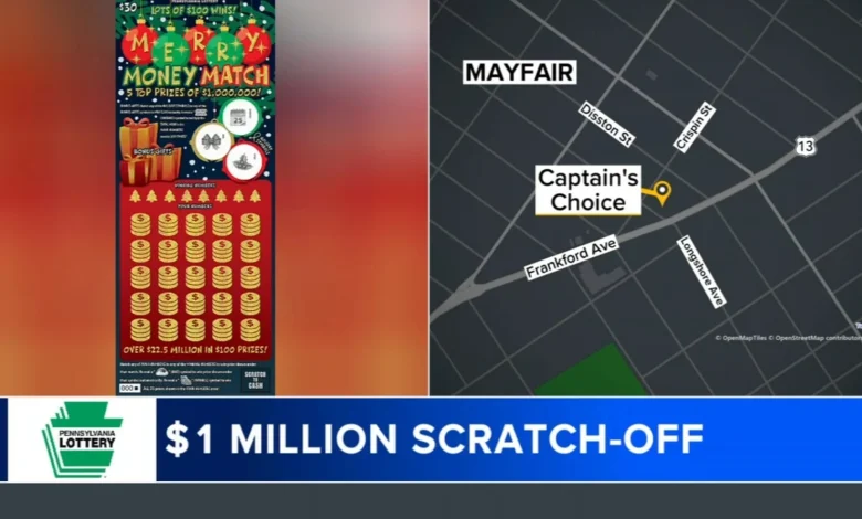 Scratch-off lottery ticket worth $1 million sold in Philadelphia's Mayfair neighborhood