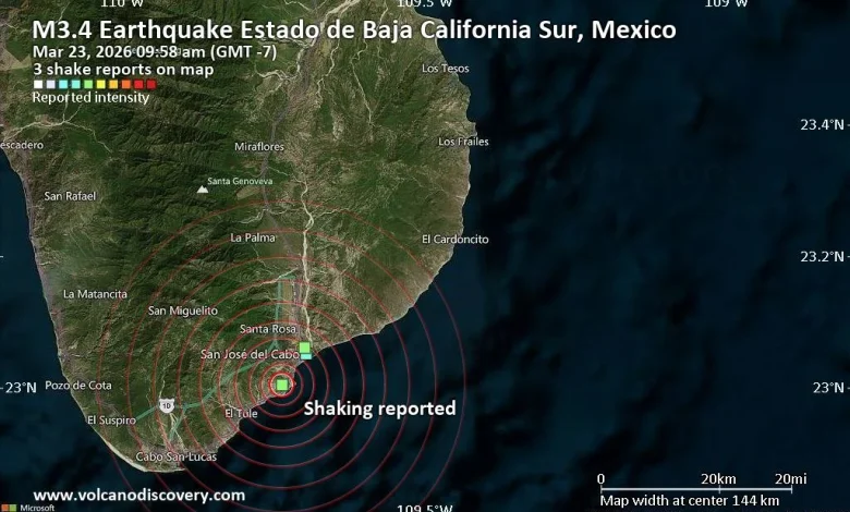 Seismic-like event, possible earthquake, reported few minutes ago near Cabo San Lucas, Baja California Sur, Mexico
