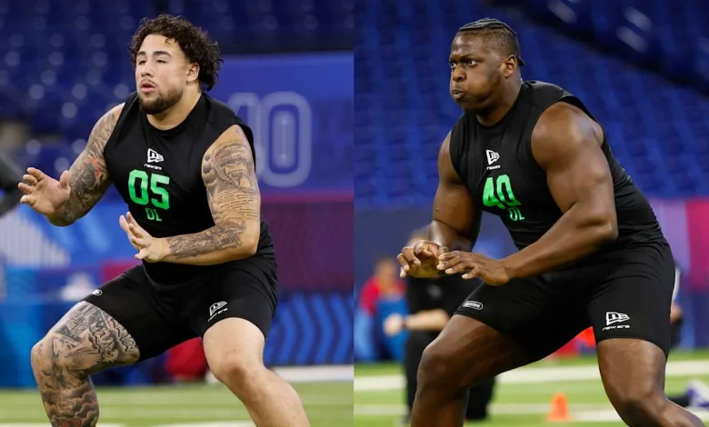 Seven offensive linemen on the move