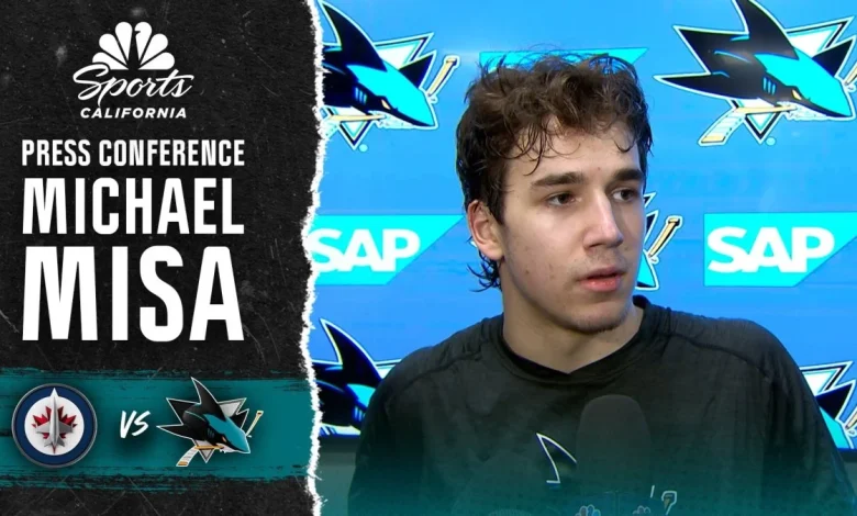 Sharks' Michael Misa glad first OT goal came vs. ‘tremendous' Connor Hellebuyck