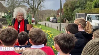 Sir Brian May's daffodils get village blessing