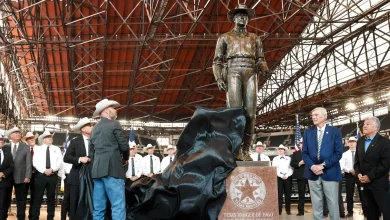 Statue removed from Dallas Love Field installed at Texas Rangers’ ballpark