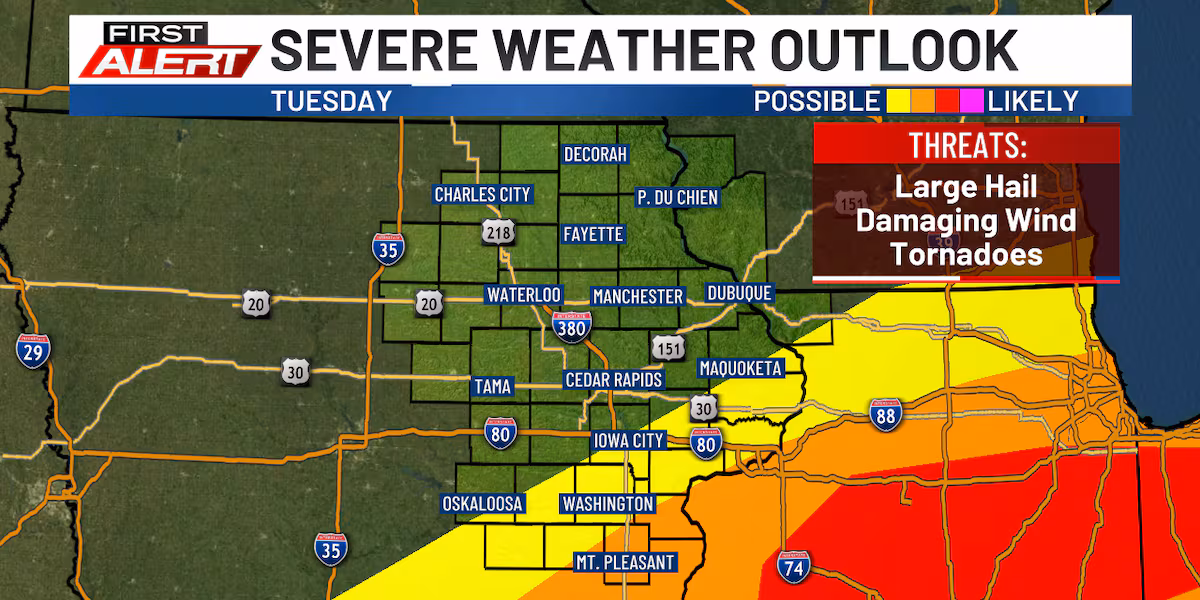 Storm Risk and Windy Wednesday Ahead