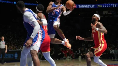 Struggling Sixers visit surging Hawks with Embiid out, Edgecombe doubtful